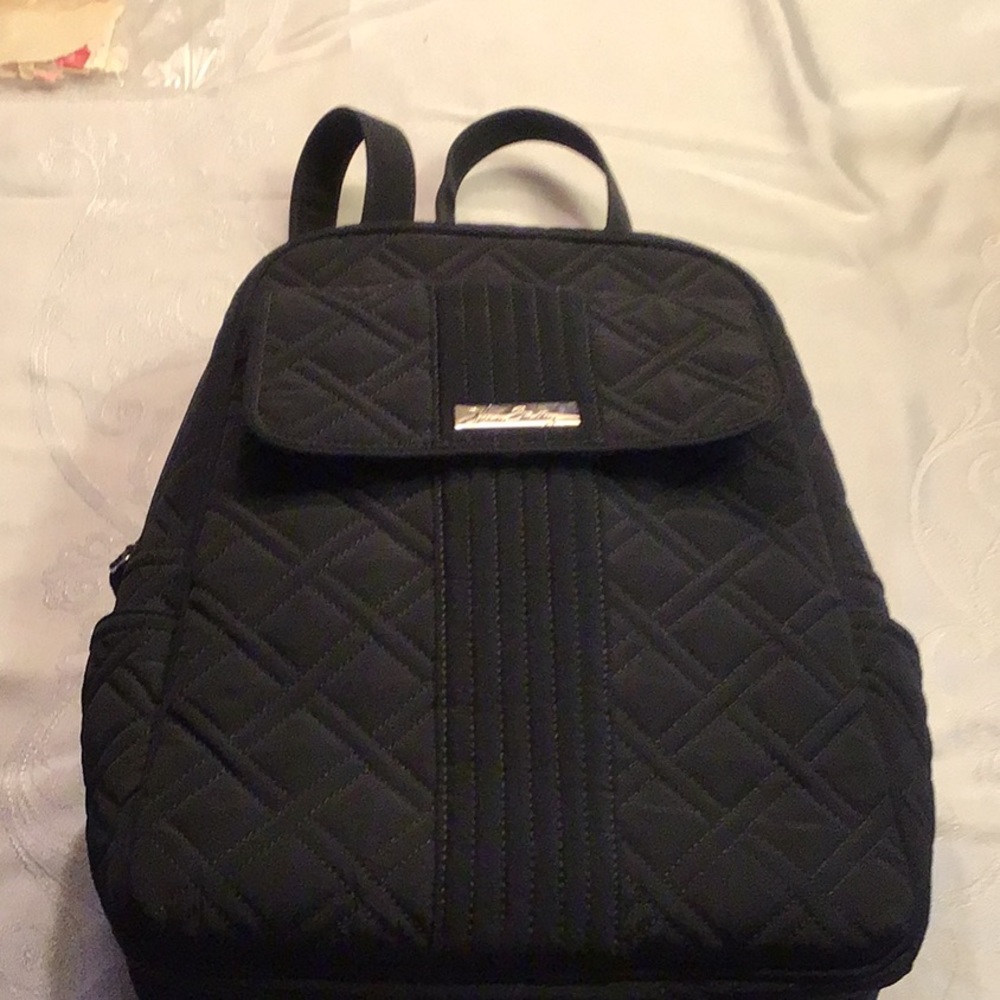 Black quilted black backpack Vera Bradley